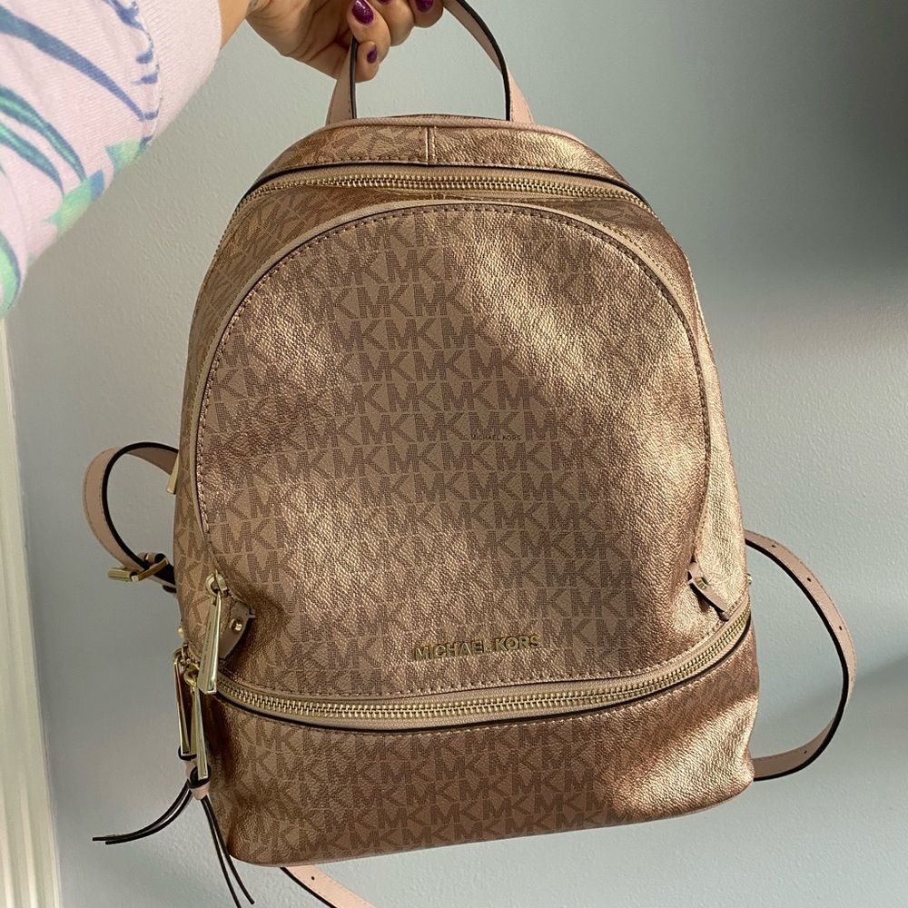 Gold Rose Michael Kors Backpack